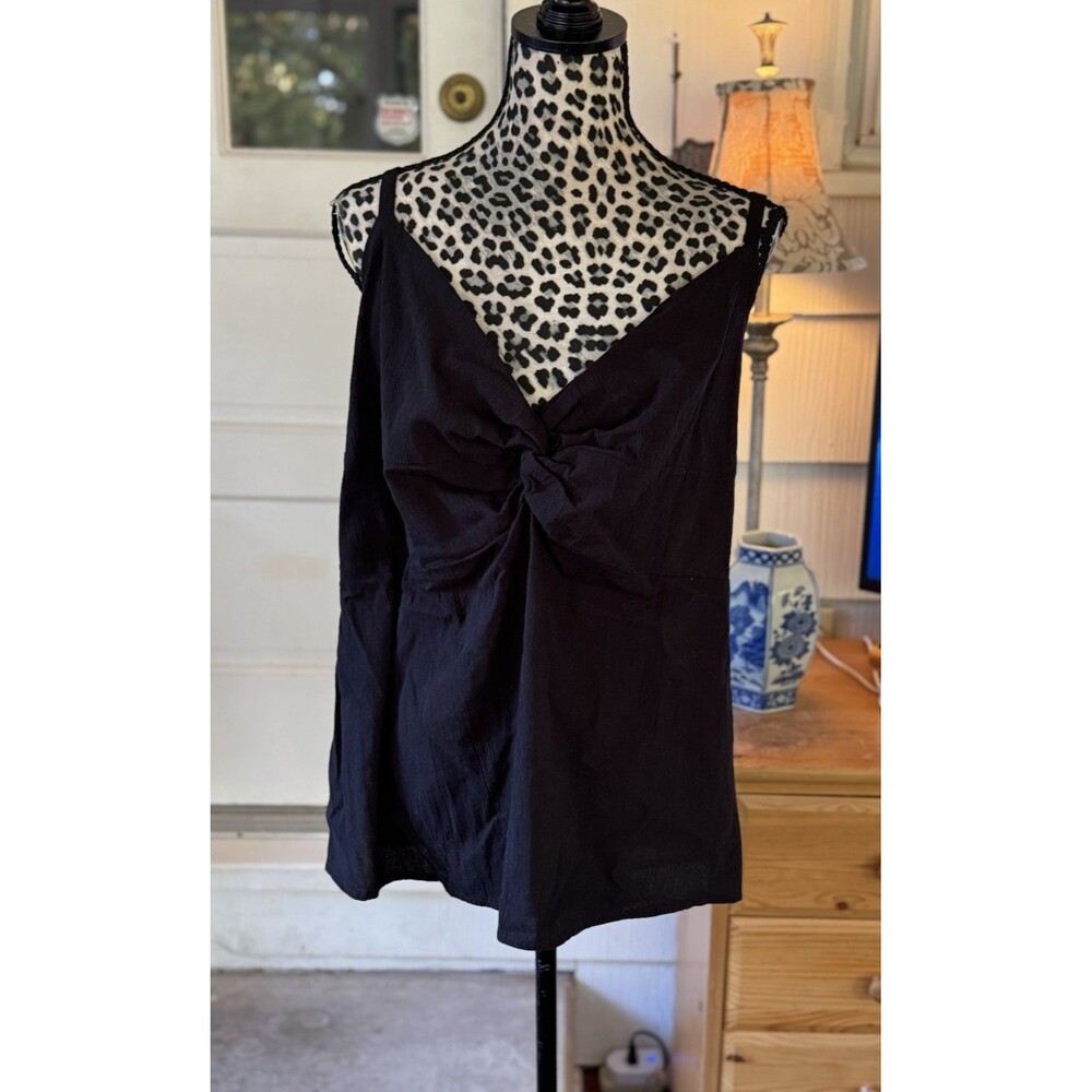 Old Navy Women’s Black First-Layer Cami Tunic Tank Top Sz 4X NEW! Cotton Blend